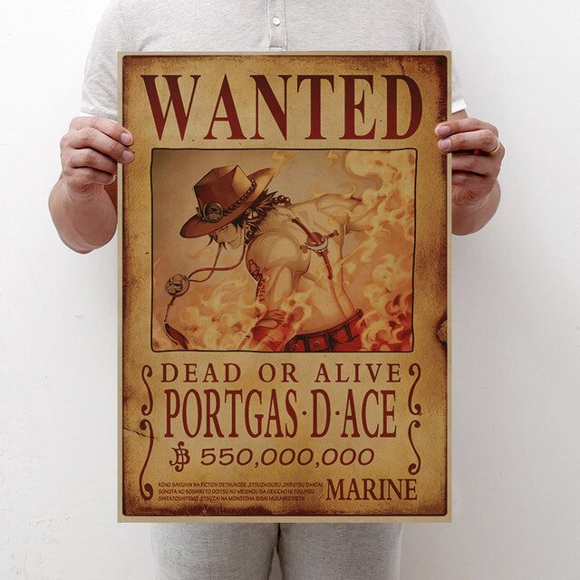 One Piece anime Wanted Poster – Ace Bounty official merch