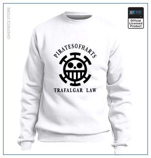 One Piece Sweater Heart Pirates OP1505 Blanco / S Oficial One Piece Merch