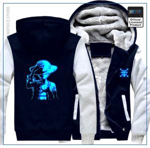 One Piece Jacket  Luffy LED (White & Blue) OP1505 S Official One Piece Merch