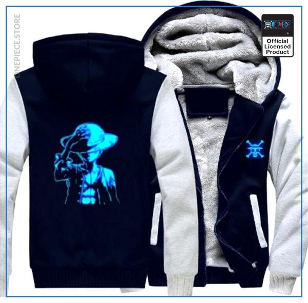 One Piece Jacket  Luffy LED (White & Blue) OP1505 S Official One Piece Merch