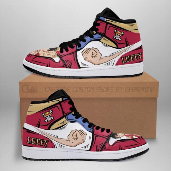 luffy jordan sneakers one piece anime shoes for fan mn06 - One Piece Store