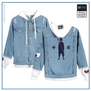 One Piece Jean Jacket  Sabo OP1505 White / S Official One Piece Merch