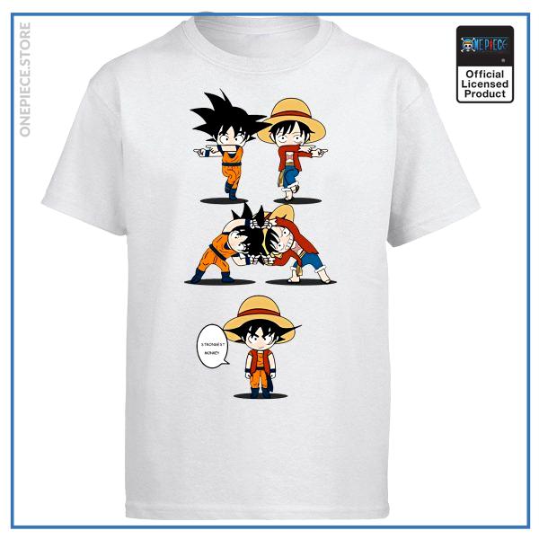 One Piece Shirt  Goku & Luffy Fusion OP1505 White / S Official One Piece Merch