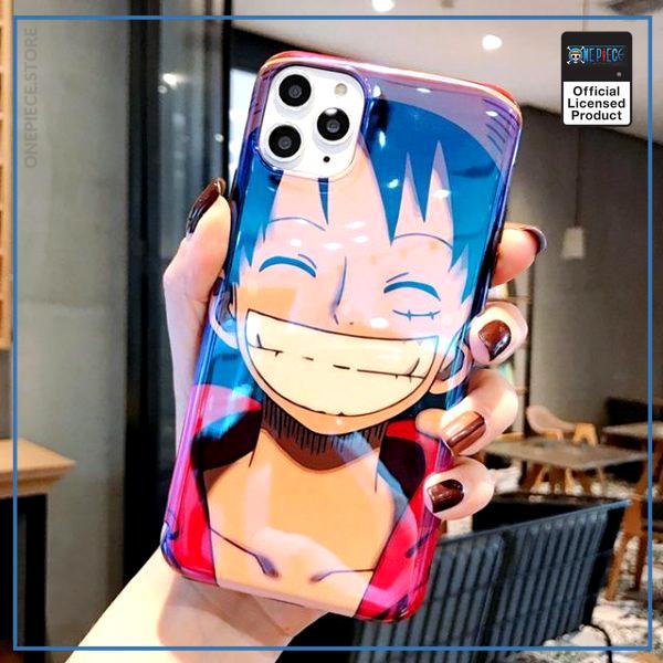 One Piece iPhone Case  Smiling Luffy  (Blue Ray Effect) OP1505 for 6 and 6s Official One Piece Merch