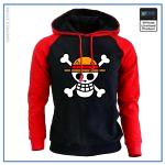 One Piece Hoodie  Straw Hat Jolly Roger OP1505 Red / S Official One Piece Merch