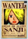 One Piece Wanted Poster  Sanji First Bounty OP1505 30cmX21cm Official One Piece Merch