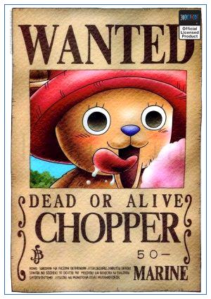 One Piece Wanted Poster  Tony Tony Chopper Bounty OP1505 30cmX21cm Official One Piece Merch
