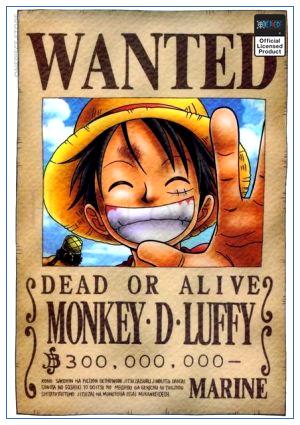 One Piece Wanted Poster  Monkey D. Luffy Bounty OP1505 30cmX21cm Official One Piece Merch