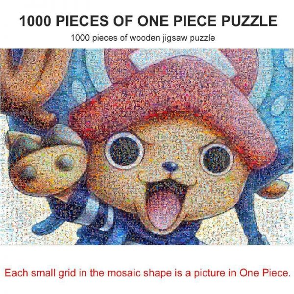 One Piece Doraemon Action Figures Mosaic Monkey D Luffy Smiling Face Series Wooden Jigsaw Puzzle Creative 4 - One Piece Store