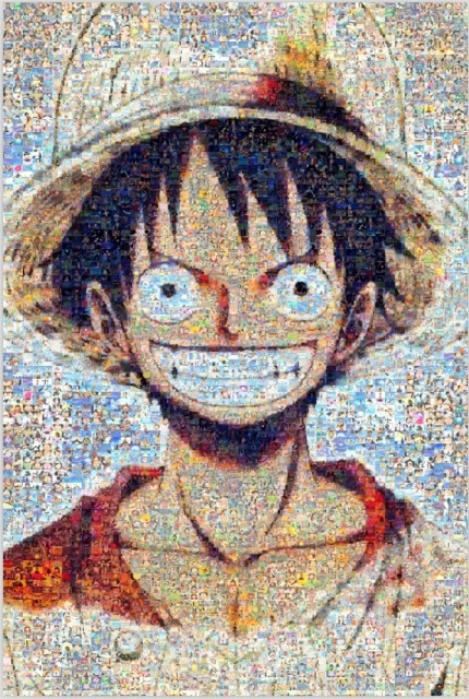 One Piece Doraemon Action Figures Mosaic Monkey D Luffy Smiling Face Series Wooden Jigsaw Puzzle - One Piece Store