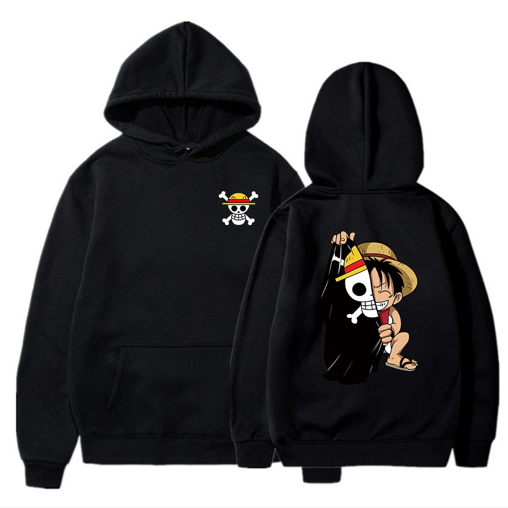 Anime One Piece Áo khoác nam nữ thời trang Luffy Áo chui đầu quá khổ Hoodie mồ hôi cho trẻ em Áo khoác hip hop 6 - One Piece Store