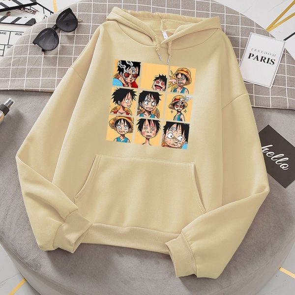 One Piece Luffy Streetwear Harajuku Cartoon Hoodie Men Cool Japanese Anime Funny Sweatshirt Casual Winter Unisex 2 - One Piece Store