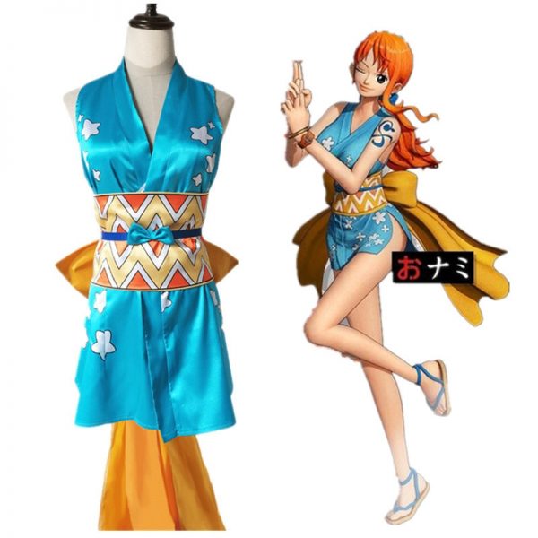 Anime Nami Cosplay Costumes Set Dress Accessories Suit Adult Unisex Prop - One Piece Store