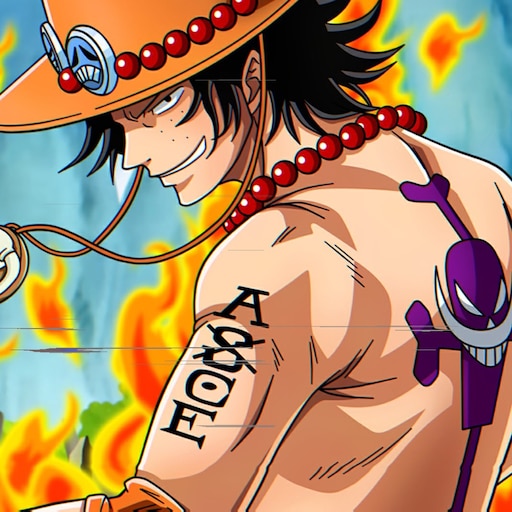 One Piece hats tattooed on the back.