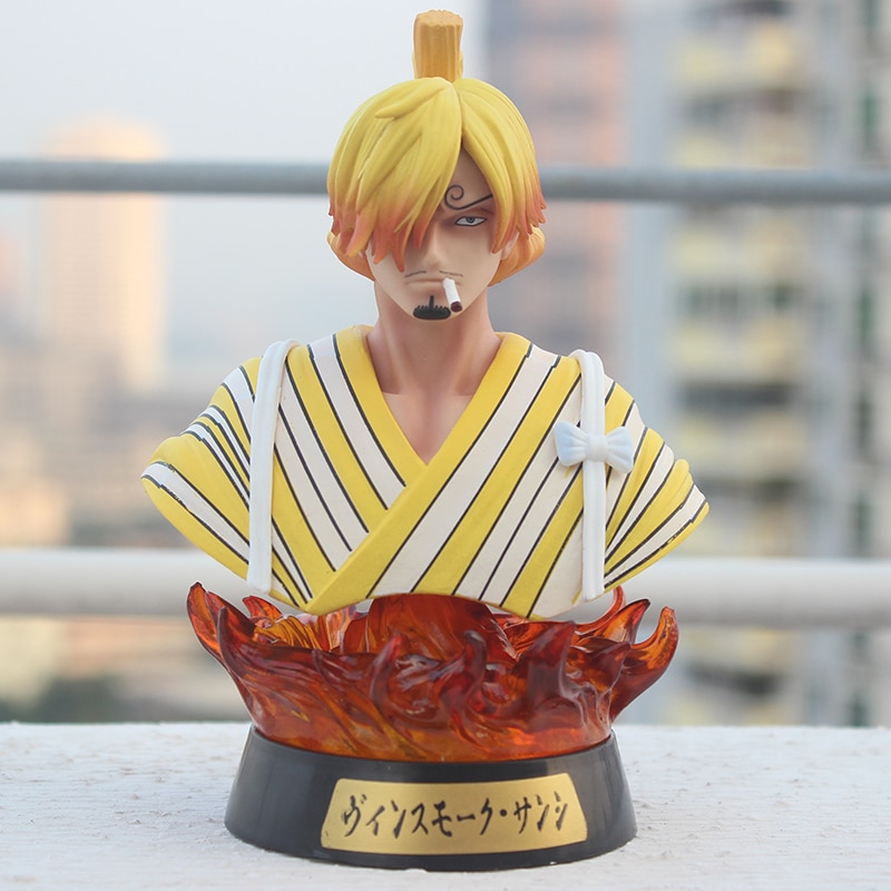 Anime Gk Luffy Zoro Sanji Kimono Ver. Head bust Portrait pvc Action Figure Model Toys