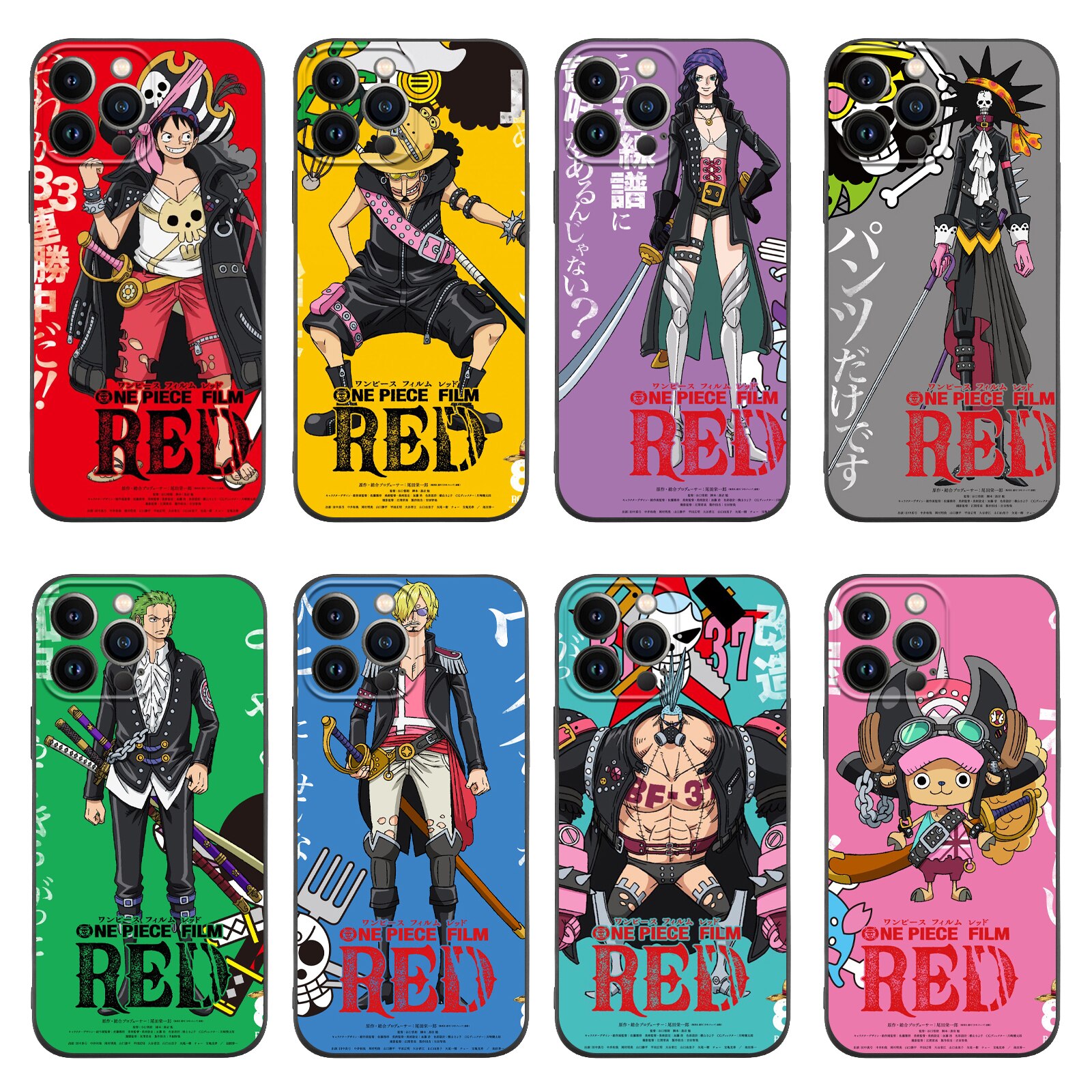 Anime One Piece Luffy Zoro Film RED Soft Phone Case for iPhone 13 12 11 Pro - One Piece Store