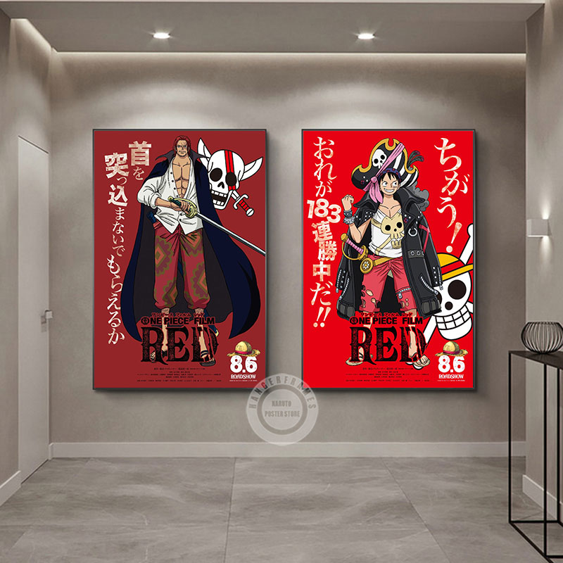 One Piece Film Red Poster Prints 2022 Japanese Anime Fantasy Action Adventure Movies Wall Art Canvas 2 - One Piece Store