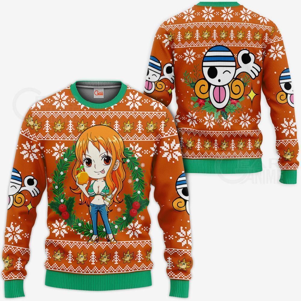 Nami Ugly Christmas Sweater One Piece Anime Xmas GG0711