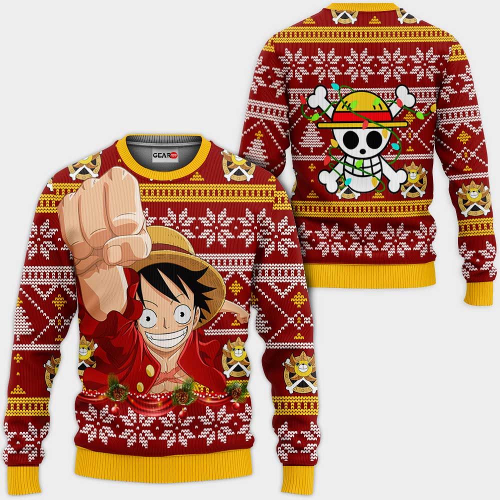 Monkey Luffy Ugly Christmas Sweater Custom One Piece Anime Xmas Gifts GG0711