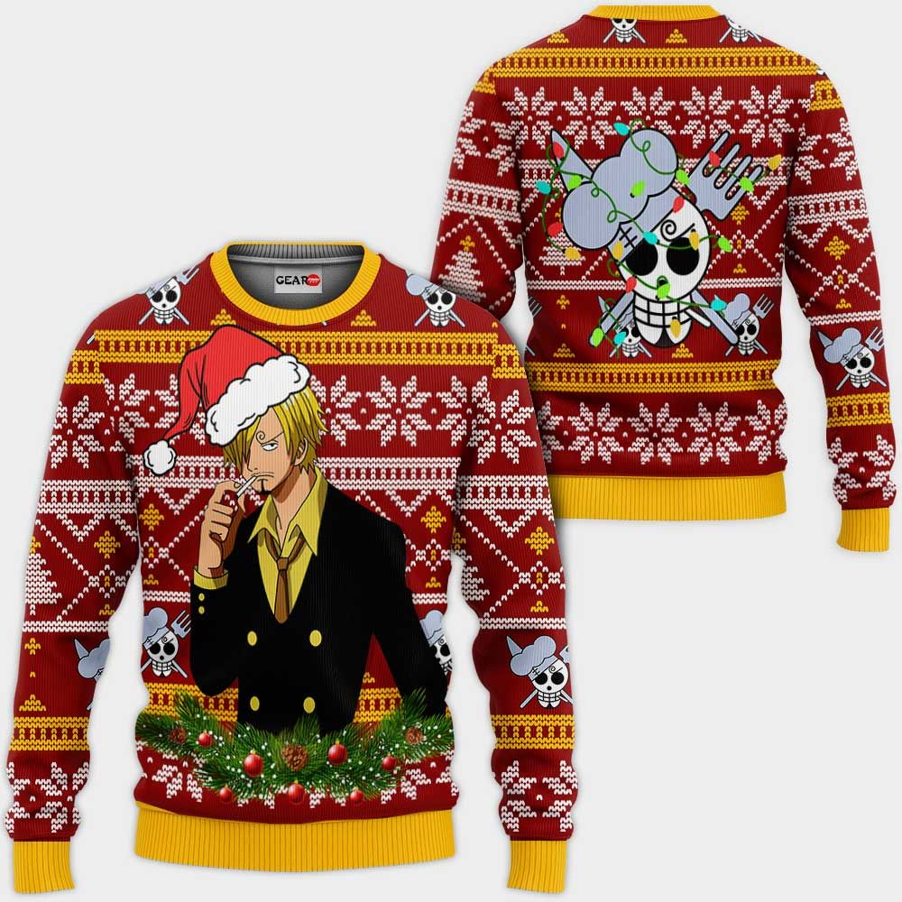 Sanji Ugly Christmas Sweater Custom One Piece Anime Xmas Gifts GG0711