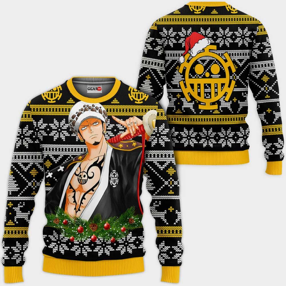 Trafalgar Law Ugly Christmas Sweater Custom Wano One Piece Anime Xmas Gifts GG0711