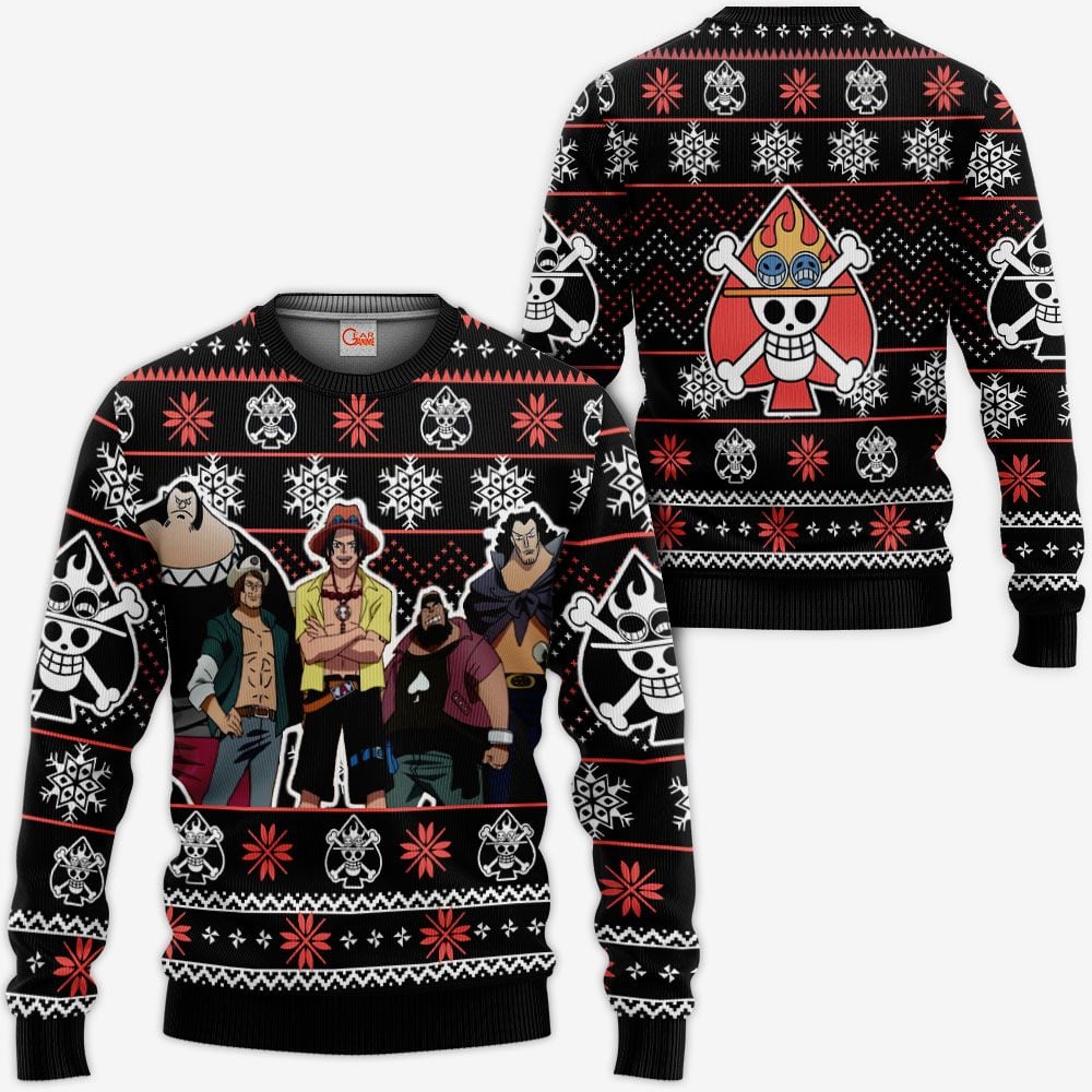 Ace Spade Pirates Ugly Christmas Sweater Custom Anime One Piece Xmas Gifts GG0711