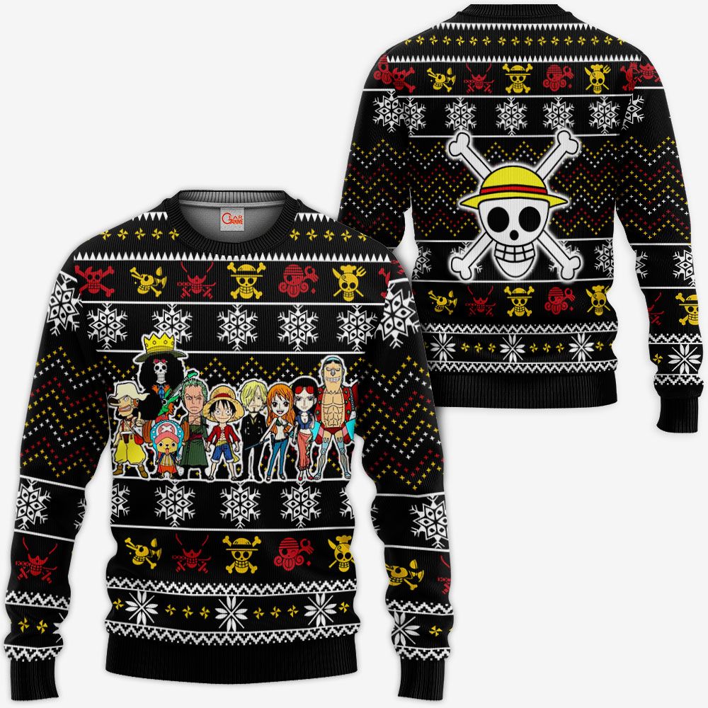 Straw Hat Pirates Ugly Christmas Sweater Custom Anime One Piece Xmas Gifts GG0711
