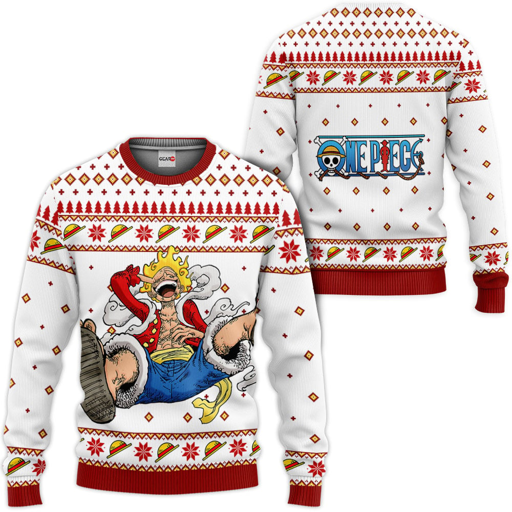 One Piece Luffy Gear 5 Custom Anime Ugly Christmas Sweater VA1808 GG0711