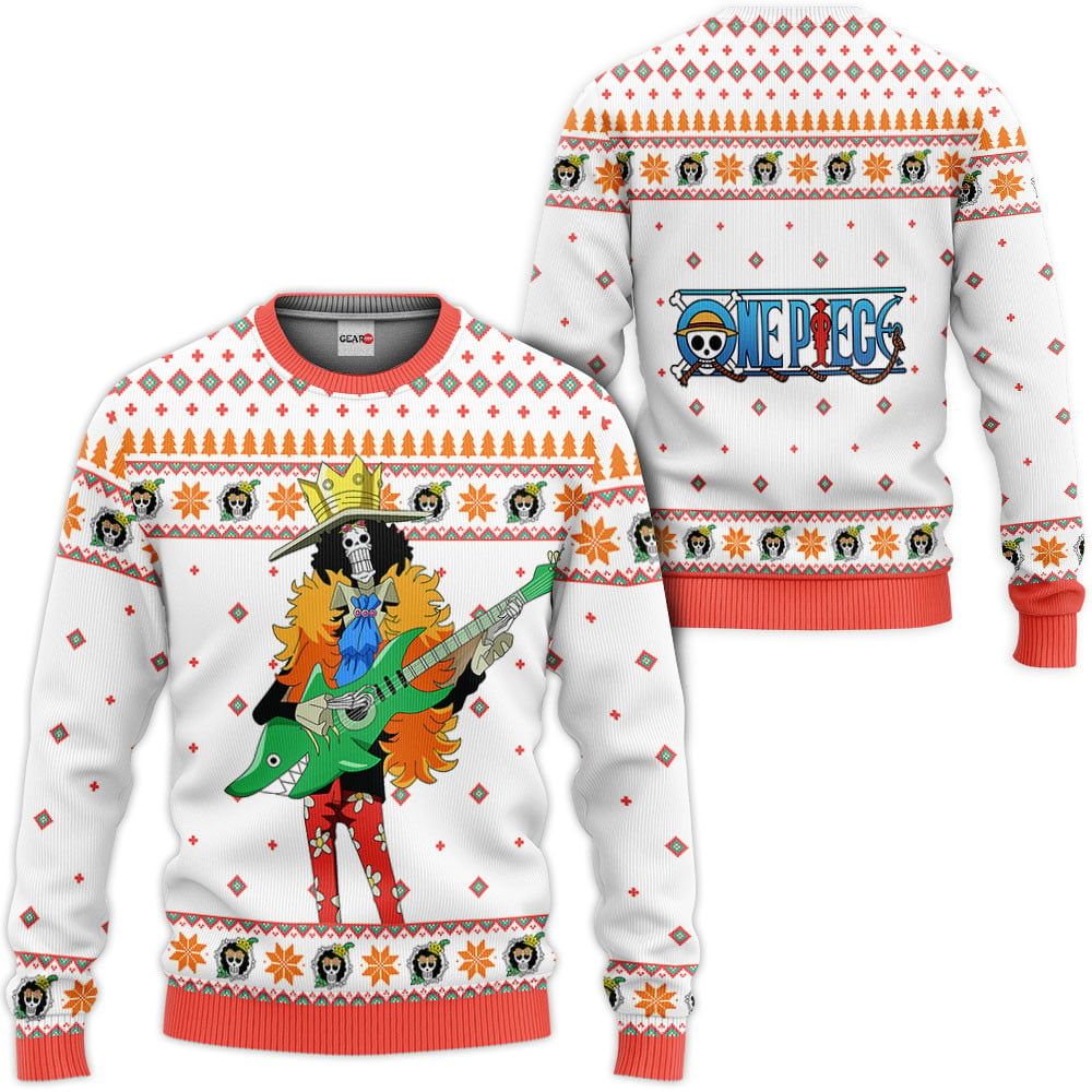 One Piece Brook Custom Anime Ugly Christmas Sweater VA1808 GG0711