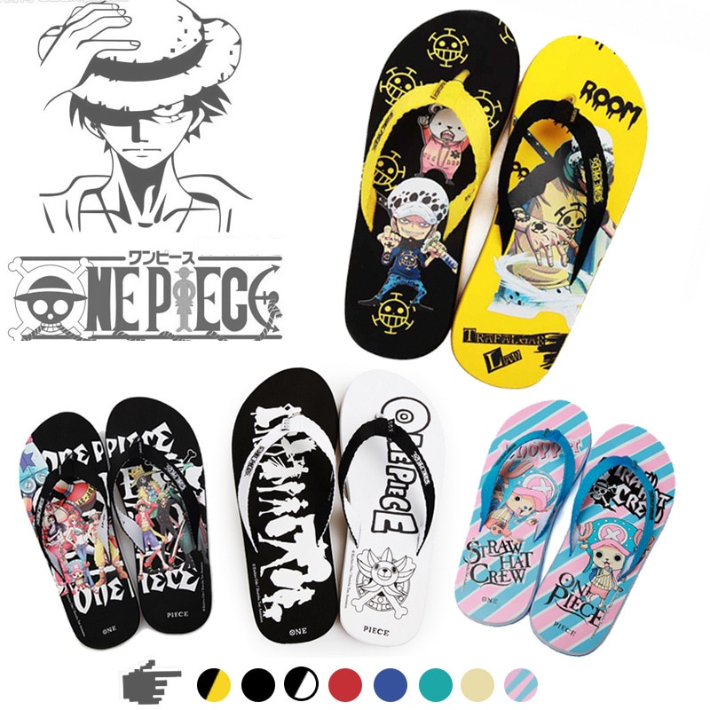 New Anime One Piece Luffy Flip Flop Fashion Trend Slipper Cartoon Sandal Bathroom Home Slipper Non - One Piece Store