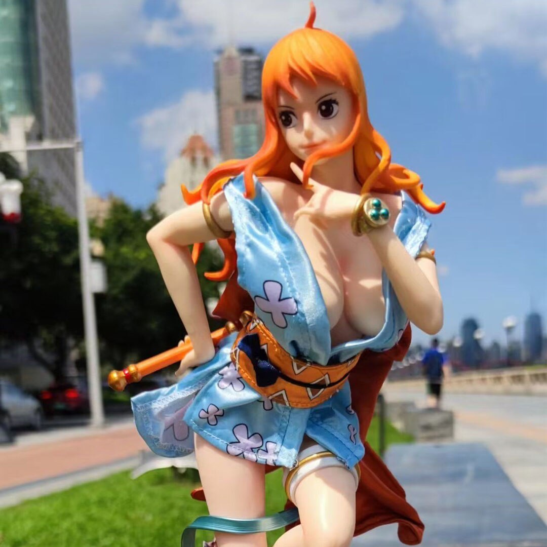 43CM One Piece GK Kimono Nami Figure Japanese Anime PVC Action Figure Toy Nami Game Statue 3 - One Piece Store