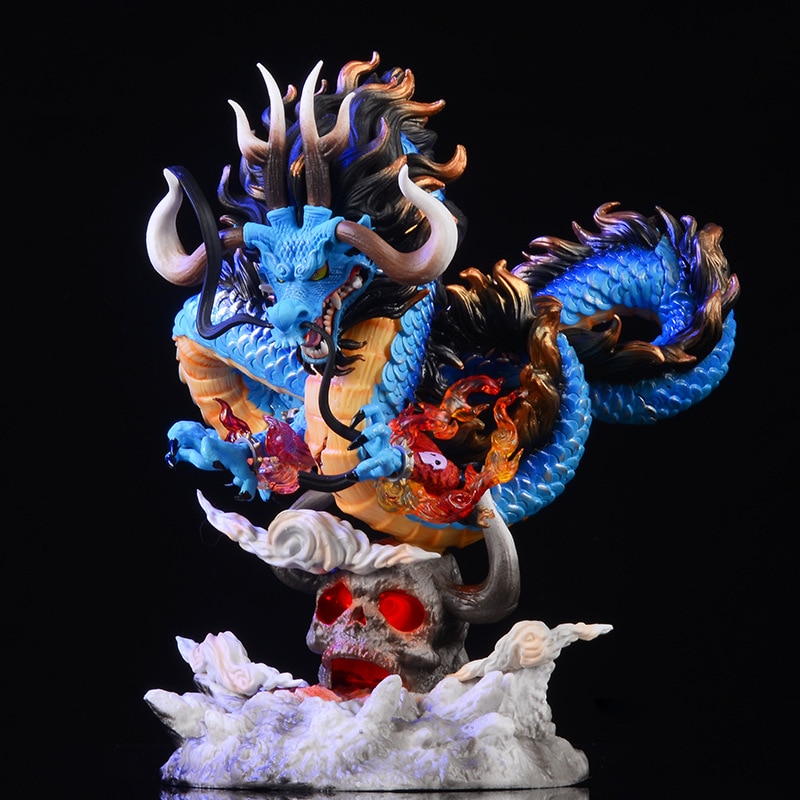 22cm One Piece Anime Figure GK Kaido Dragon Form Four Emperors With Lamp PVC Action Figure 4 - One Piece Store
