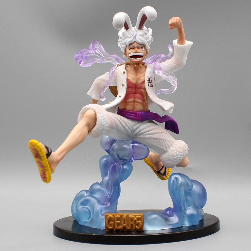One Piece Figures Monkey D Luffy Nika Anime Figure White Rabbit Cap Statue Figurine 20cm Pvc 1 - One Piece Store