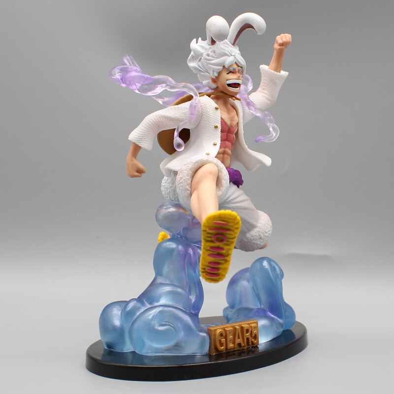 One Piece Figures Monkey D Luffy Nika Anime Figure White Rabbit Cap Statue Figurine 20cm Pvc 3 - One Piece Store