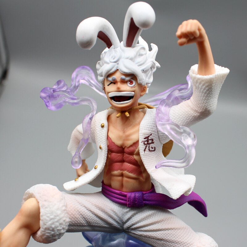 One Piece Figures Monkey D Luffy Nika Anime Figure White Rabbit Cap Statue Figurine 20cm Pvc 4 - One Piece Store