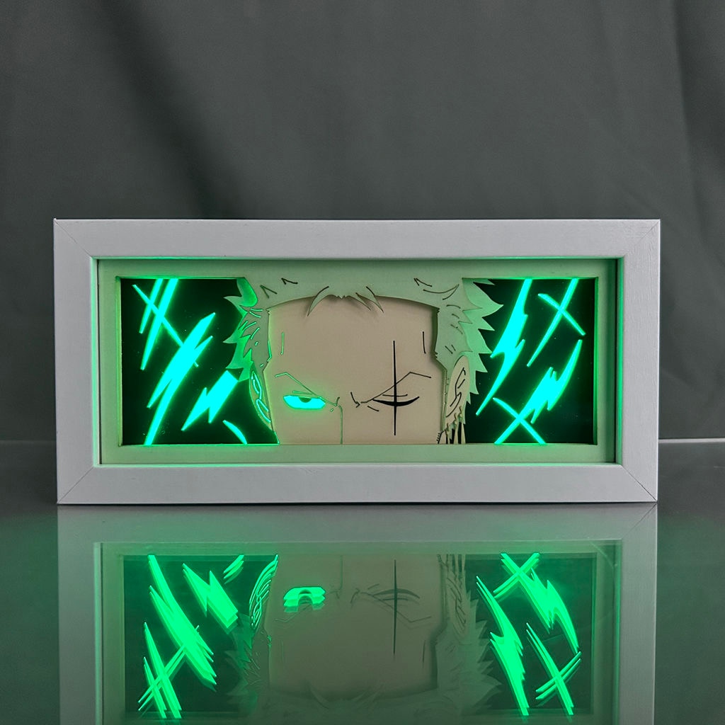 One Piece Nika Luffy Paper Carving Lamp Anime Figure Roronoa Zoro Paper Cuttings Frame Night Light 1 - One Piece Store