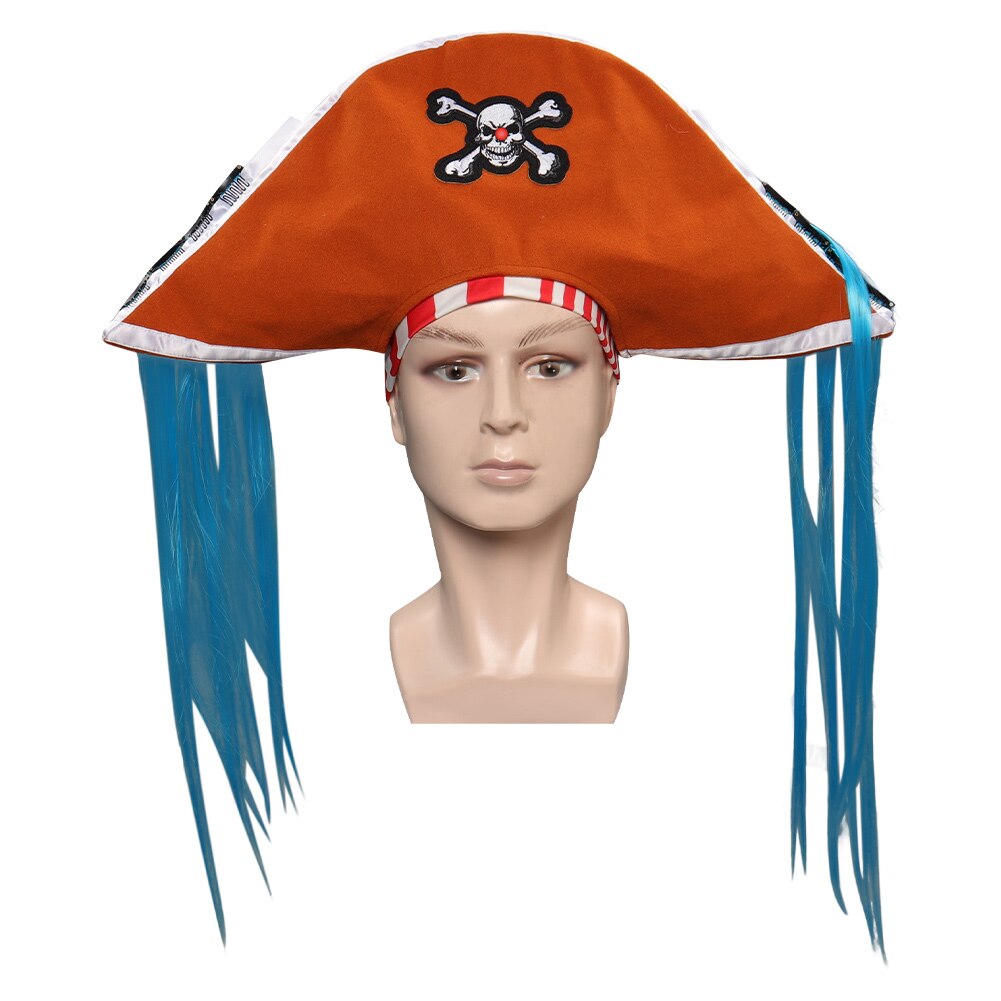 Live Action One Peice Buggy Cosplay Pirate Hat Scarf for Adult Men Costume Accessories Headgear Male 1 - One Piece Store