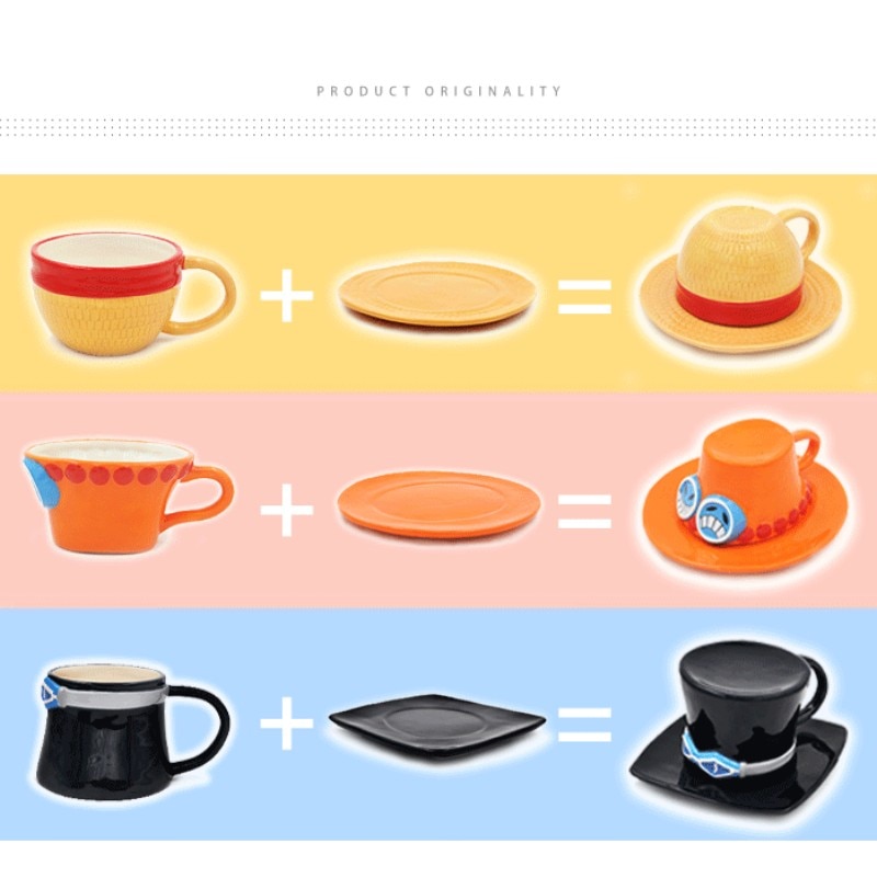 NEW Anime One Piece Cosplay Mug Water Cup Creative Three Brothers Hat Shaped Coffee Cup Luffy 5 - One Piece Store