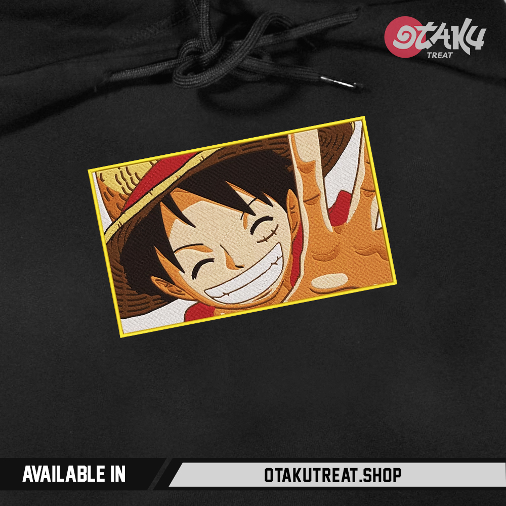 Happy Luffy Embroidered Hoodie Sweatshirt 1 29212485 - One Piece Store