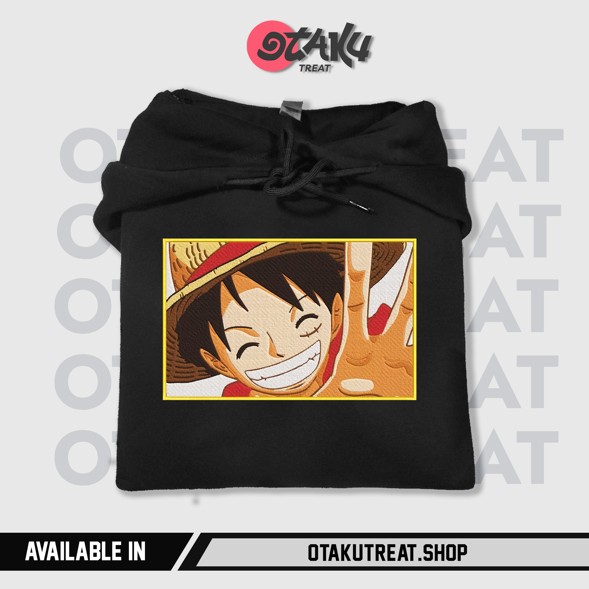 Happy Luffy Embroidered Hoodie Sweatshirt 3 5208692 - One Piece Store