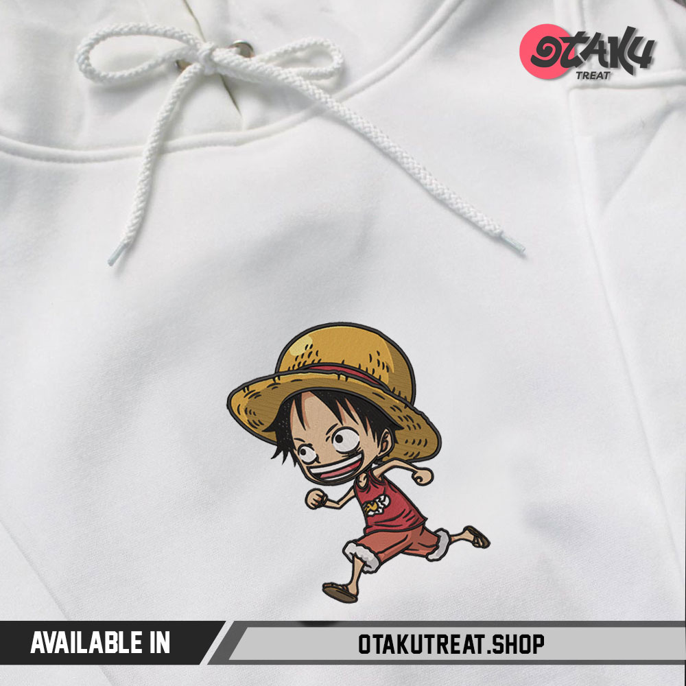 Luffy Chibi Embroidered Hoodie Sweatshirt 1 - One Piece Store