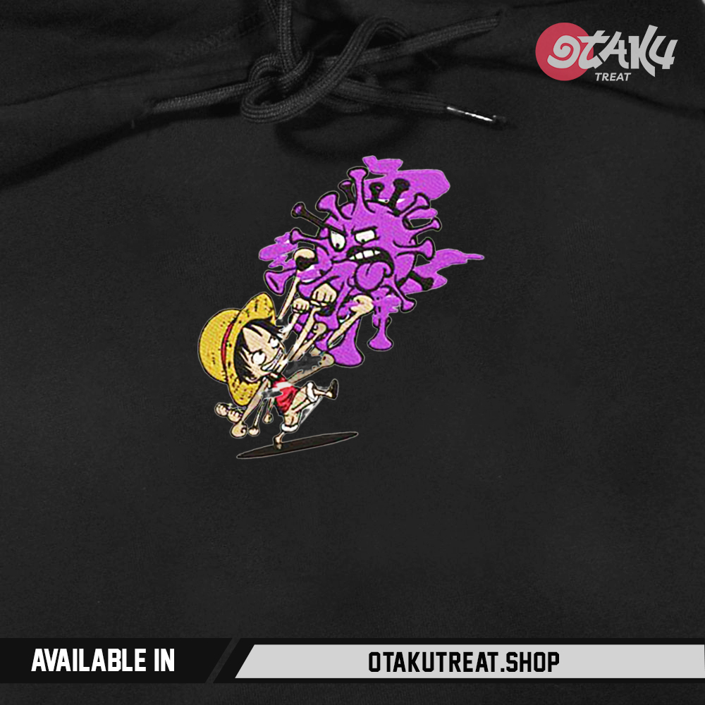 Luffy Embroidered Hoodie Sweatshirt 1 53072785 - One Piece Store