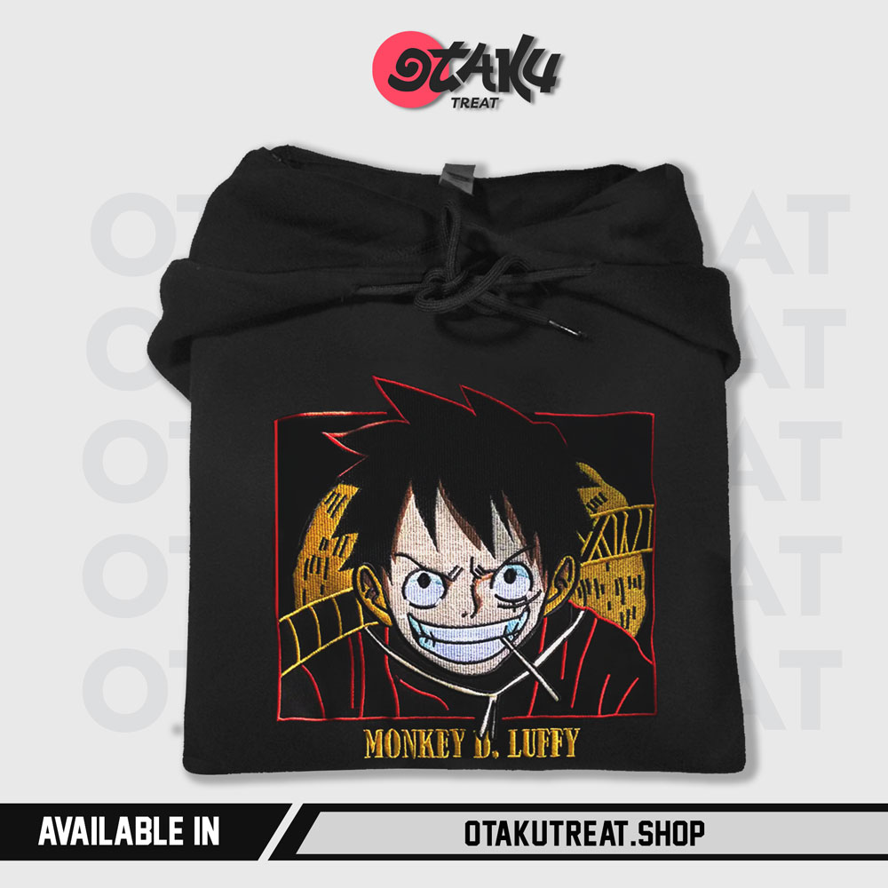 Monkey Luffy Embroidered Hoodie Sweatshirt 3 - One Piece Store