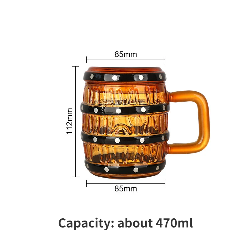New Anime Periphery One Piece Luffy Cask Cup Glass Cup with Lid Water Cup Mug Beer 3 - One Piece Store