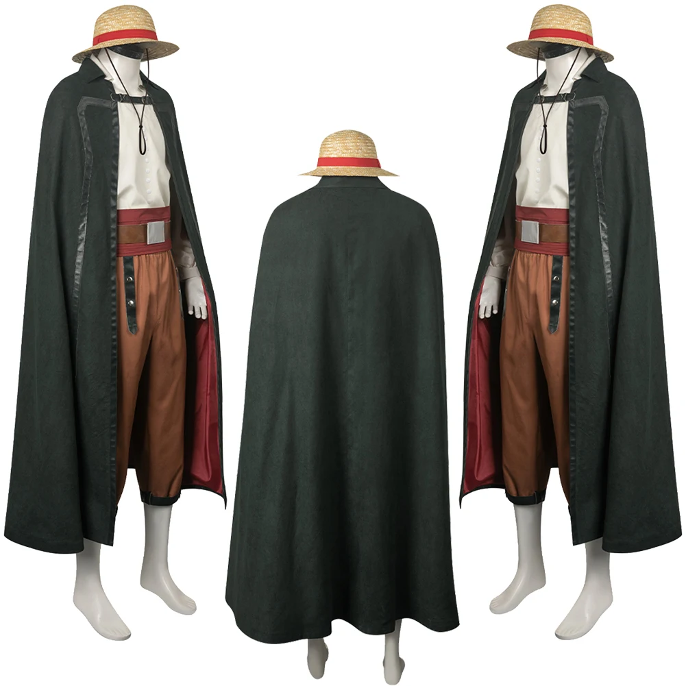 Shanks Cosplay Men Fantasy Outfit Live Action TV One Cosplay Piece Disguise Costume Hat Cloak Full 1 - One Piece Store