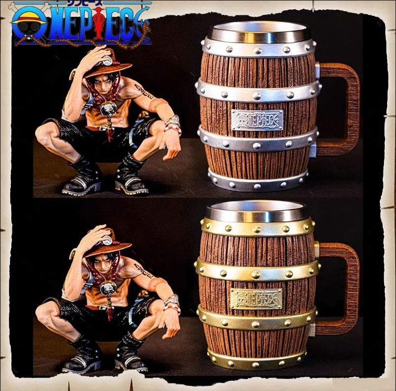 Universal Studios Japan One Piece Luffy Mug & Bottle Cap Figure