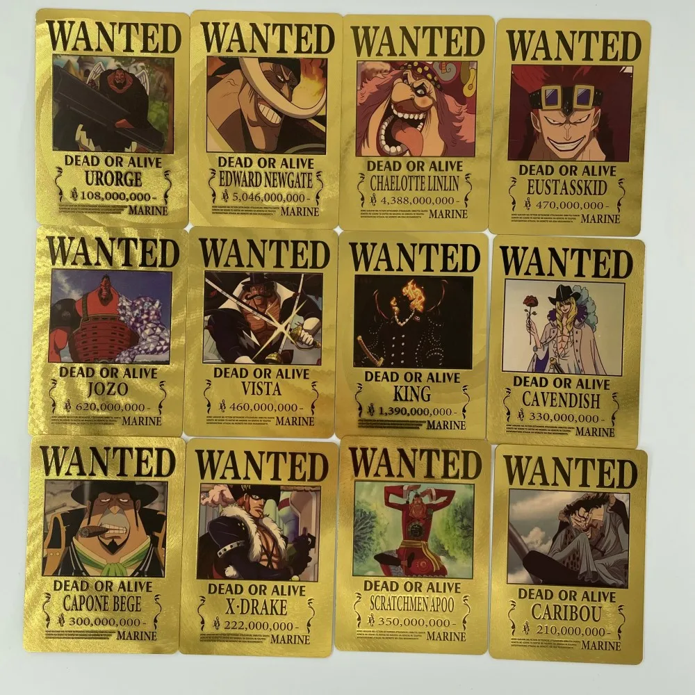 New 55pcs One Piece Japanese Anime Gold Metal Super Card Luffy Roronoa Chopper Sanji Nami Collection 1 - One Piece Store