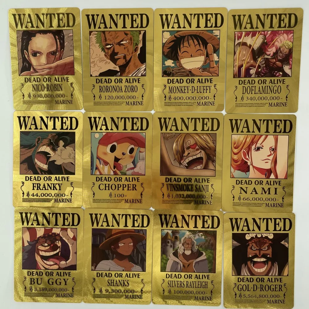 New 55pcs One Piece Japanese Anime Gold Metal Super Card Luffy Roronoa Chopper Sanji Nami Collection 2 - One Piece Store