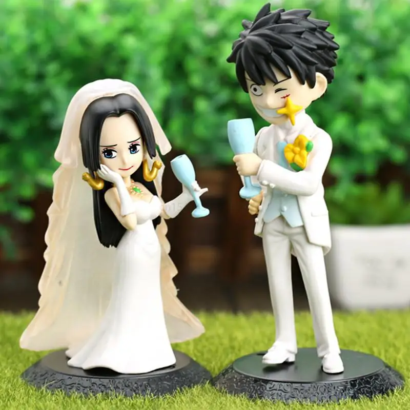 One Piece 7cm Aime Action Figure Monkey D Luffy Marry Boa Hancock 2 Pieces Wedding Ornaments - One Piece Store