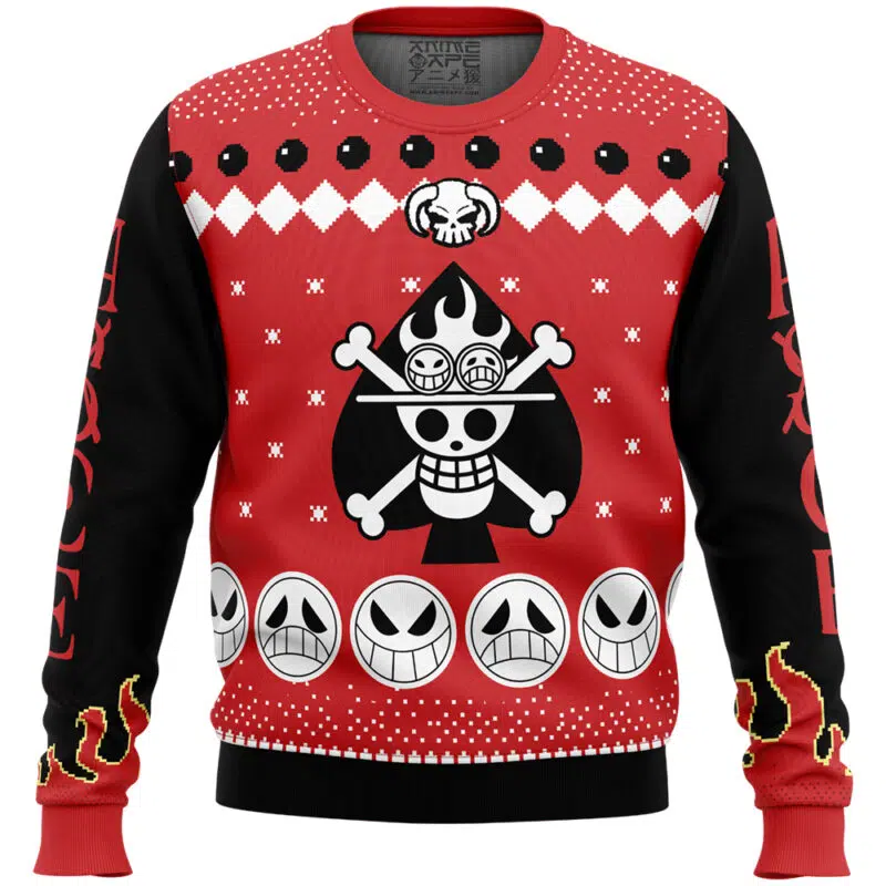 Fire Fist Ace Portgas D. Ace One Piece Ugly Christmas Sweater FRONT mockup 800x800 1 - One Piece Store